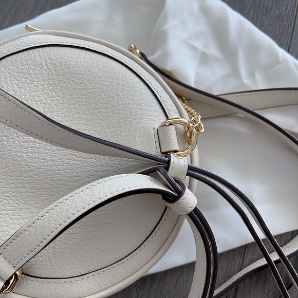 Gucci Textured Calfskin Web Mini Ophidia Round Backpack Mystic White - Picture 5 of 8